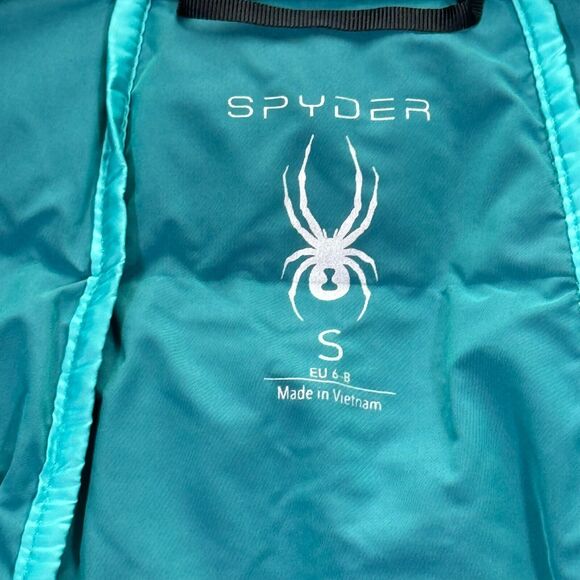 Spyder Syrround Down Jacket Womens Small Blue Goose Puffer Mock Neck Outdoor - Picture 13 of 16